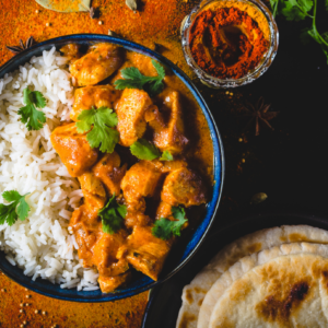 Butter chicken curry bowl